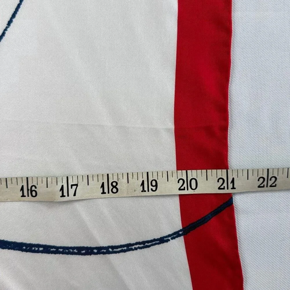 Lauren Ralph Lauren Logo Silk Scarf Square Red White Blue